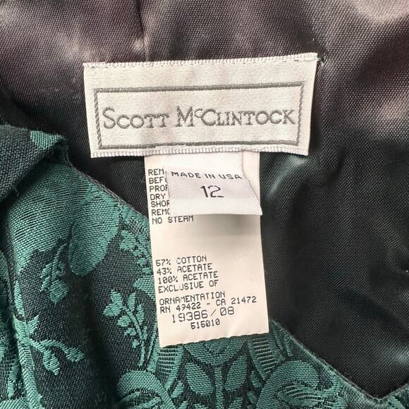 Vintage 80s/90s Coquette Brocade Mini Dress 12 - Picture 6 of 8